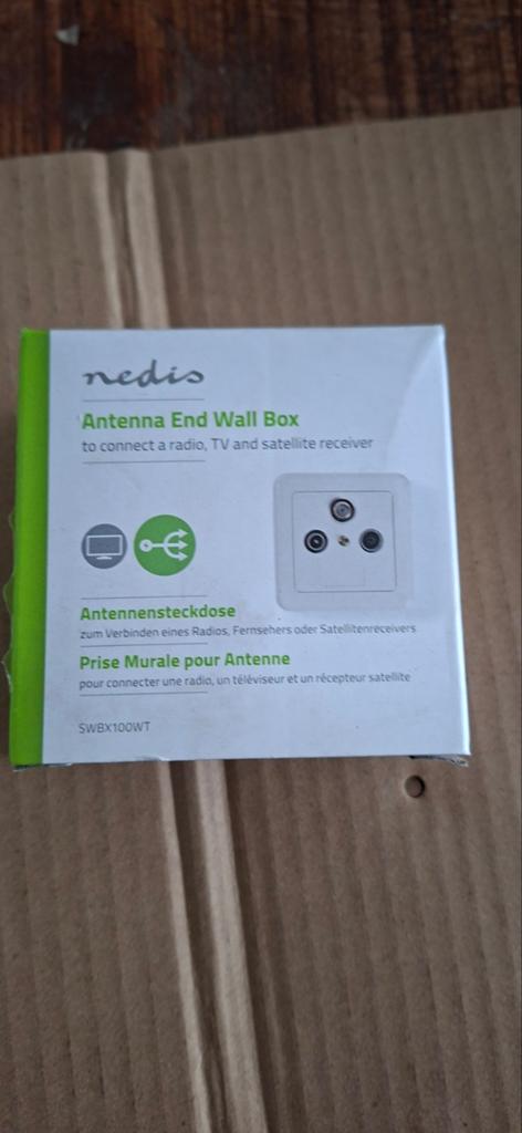 Nedis Antenne Eindwanddoos - Radio, TV en Satelliet, Ophalen of Verzenden, Nieuw, Overige kabels