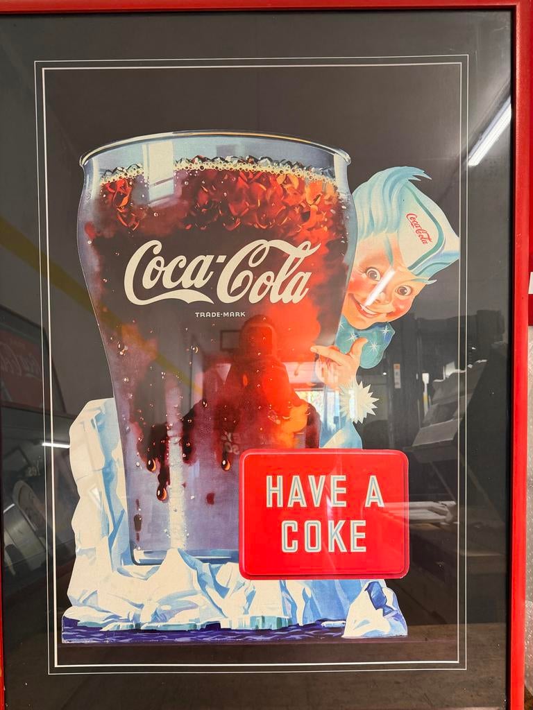 Vintage Coca-Cola reclamebord 'Have a Coke', Ophalen, Gebruikt, Reclamebord