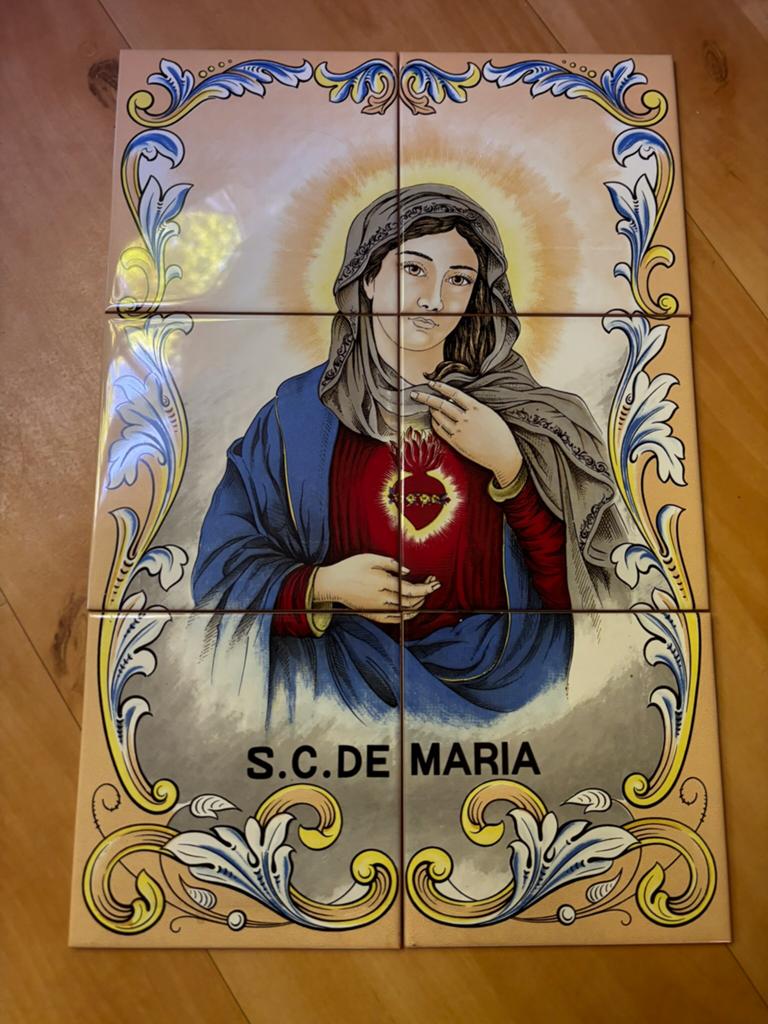Tegeltableau Heilige Maagd Maria - S.C. DE MARIA, Antiek en Kunst, Ophalen of Verzenden