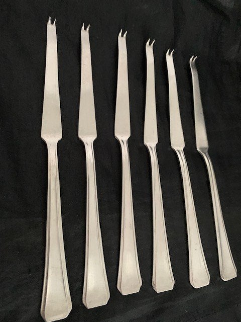 6 vintage verzilverde kreeftvorken, Antiek en Kunst, Ophalen of Verzenden