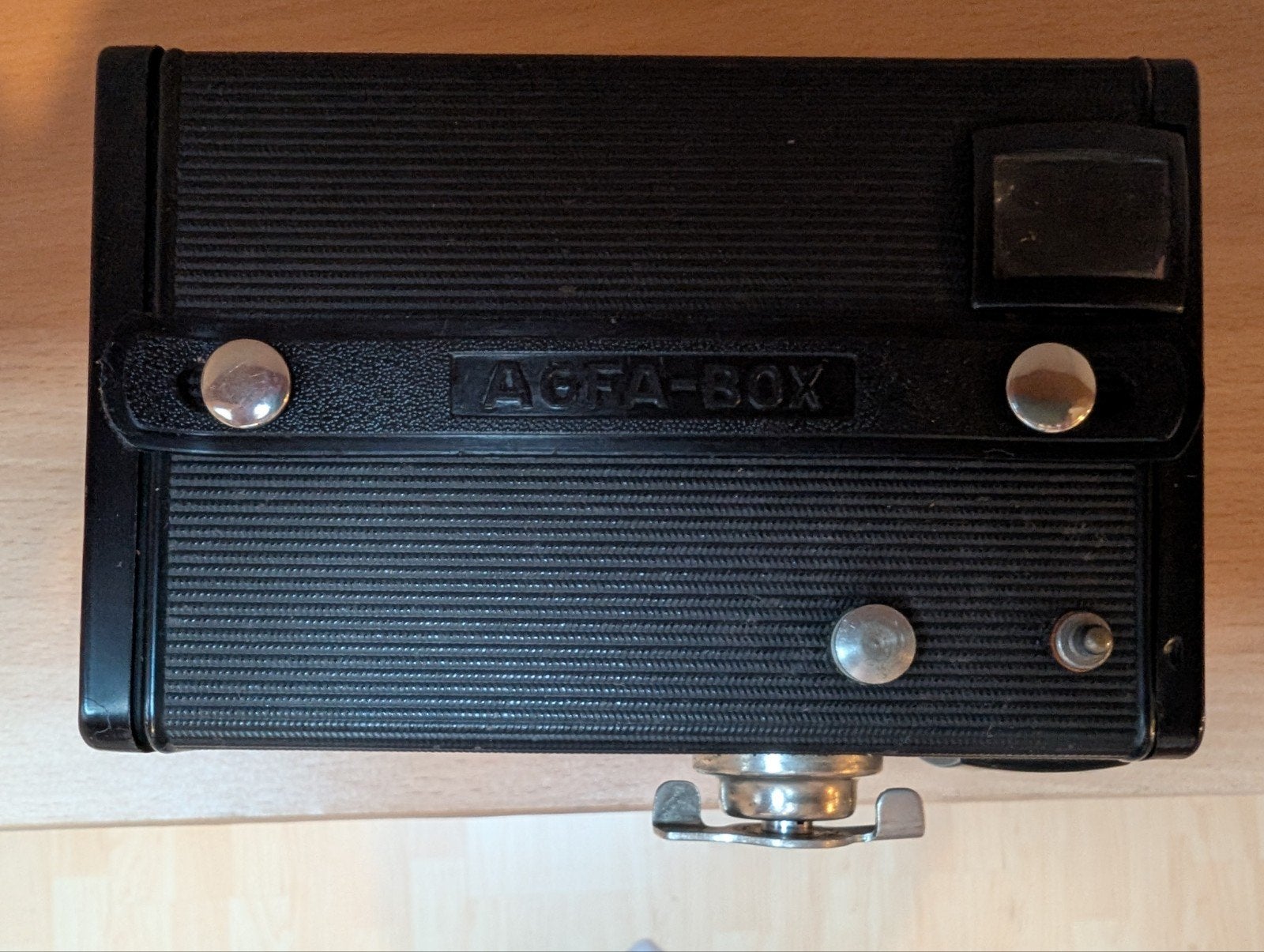 Vintage Agfa Box camera met leren tas, Ophalen, Gebruikt, Compact, Overige Merken