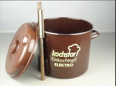 Inmaakketel Gas Email + ROOSTER Weck + thermometer  z.g.a.n., Huis en Inrichting, Met handvatten, Ophalen of Verzenden, Zo goed als nieuw