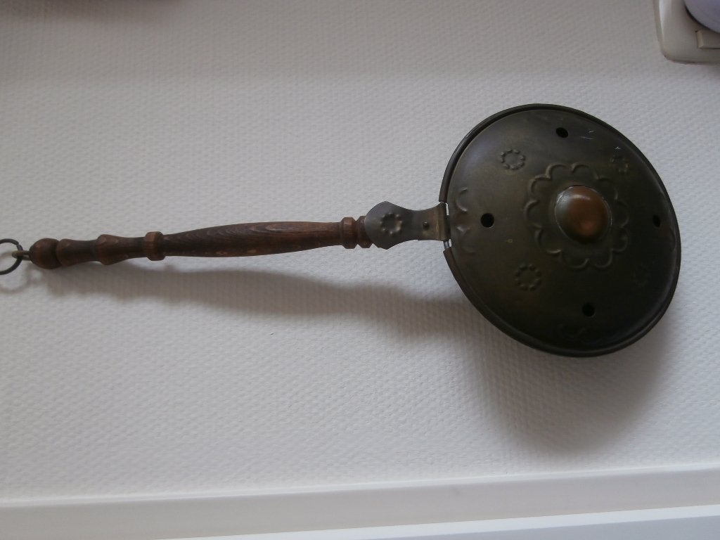Antieke koperen beddenpan pan voor in bed koper kruik antiek, Ophalen of Verzenden