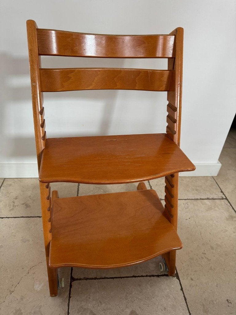 Gebruikte Stokke Tripp Trapp licht Bruin Kinder Stoel, Ophalen, Gebruikt, Meegroeistoel, Aanschuifbaar