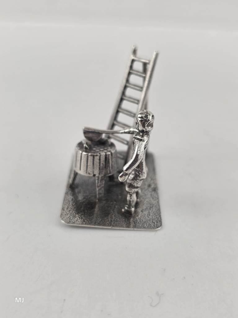 Zilveren miniatuur Slager                                Z90, Ophalen of Verzenden, Zilver