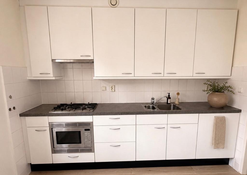 Complete standaard rechte keuken 306cm met apparatuur, Ophalen, Gebruikt, Wit, Enkelwandige keuken