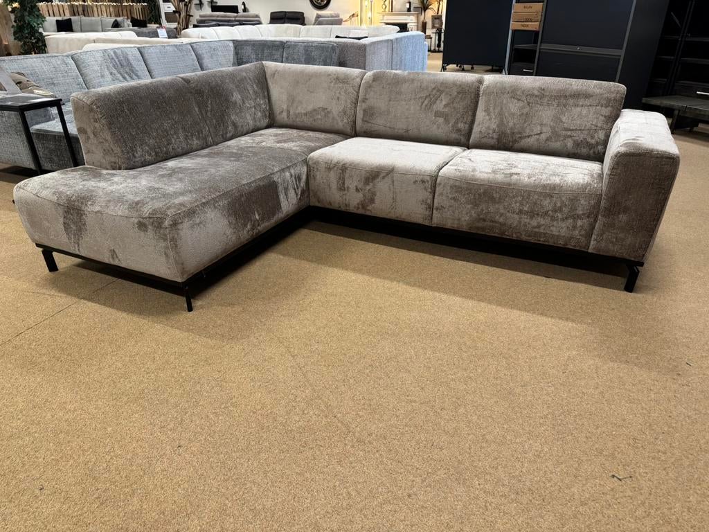 Hoekbank Vico 255x190 Champagne Direct/Leverbaar E-2198, Huis en Inrichting, Ophalen, 250 tot 300 cm, #Hoekbank#Loungebank#Banken#Hoekbanken#Bankstellen