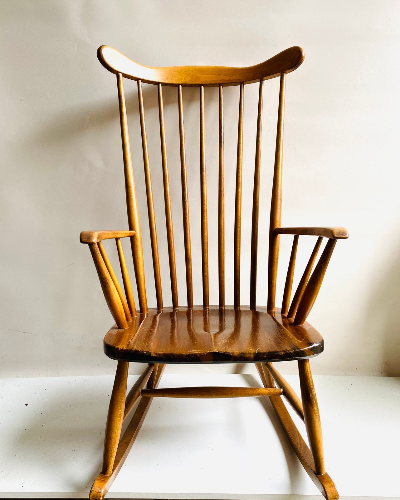 Scandinavisch pine schommelstoel , jaren 60, Gebruikt, Onbekend, Ophalen of Verzenden, Onbekend