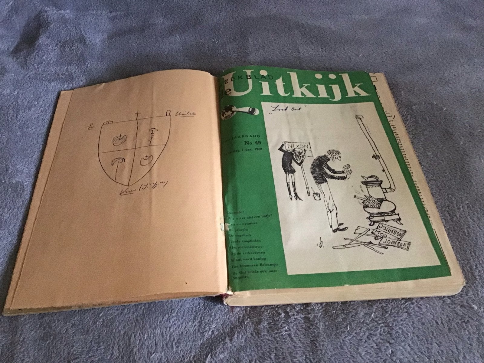 Ingebonden De Uitkijk: 13 nummers uit 1968-1969, Ophalen of Verzenden, Gelezen, Overige typen