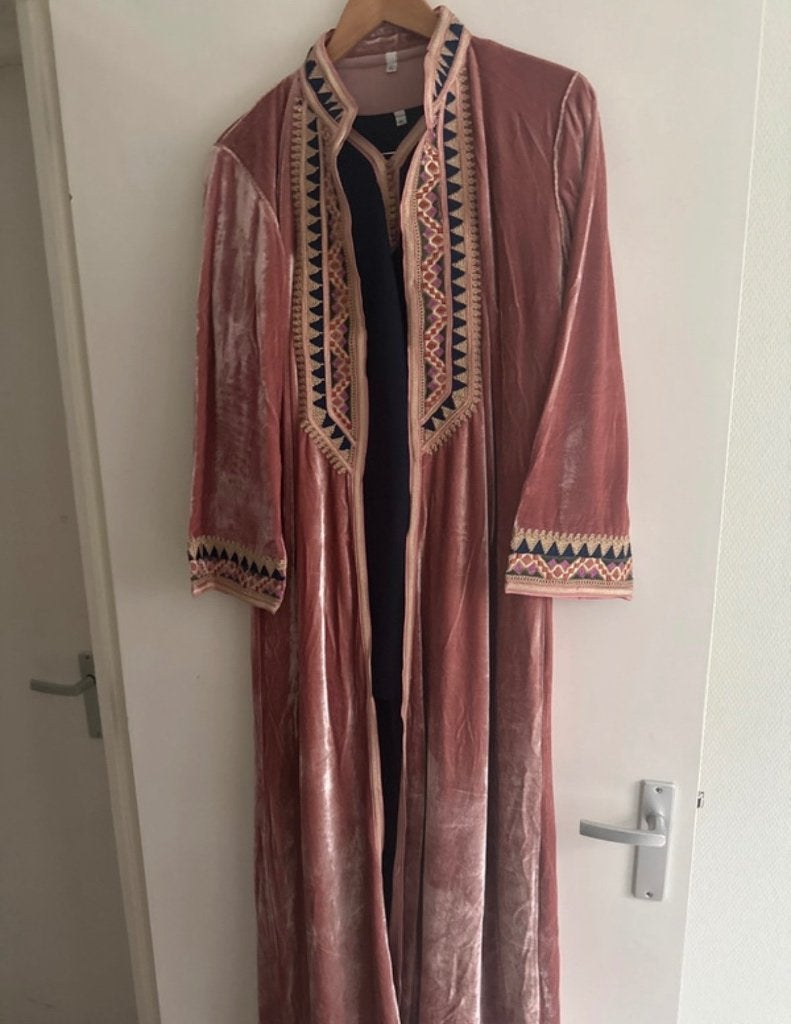Marokkanse jurk kaftan kimono, Ophalen of Verzenden, Zo goed als nieuw, Maat 42/44 (L), Onder de knie