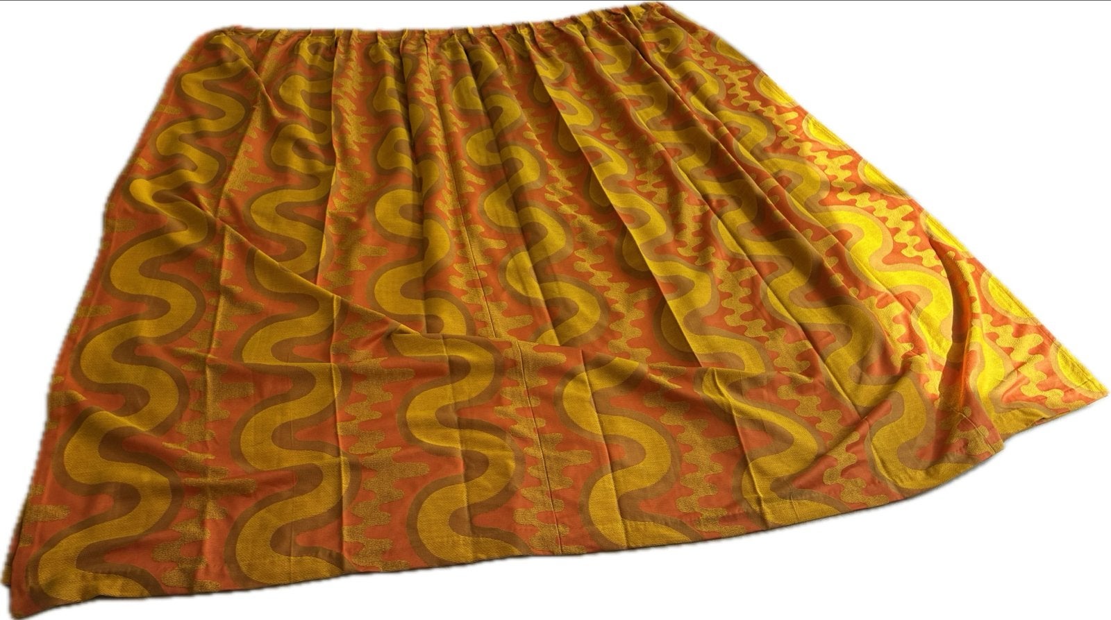 2x Vintage Gordijn Oranje/Geel - 215x185 cm, Ophalen, Gebruikt, Oranje, Gordijn