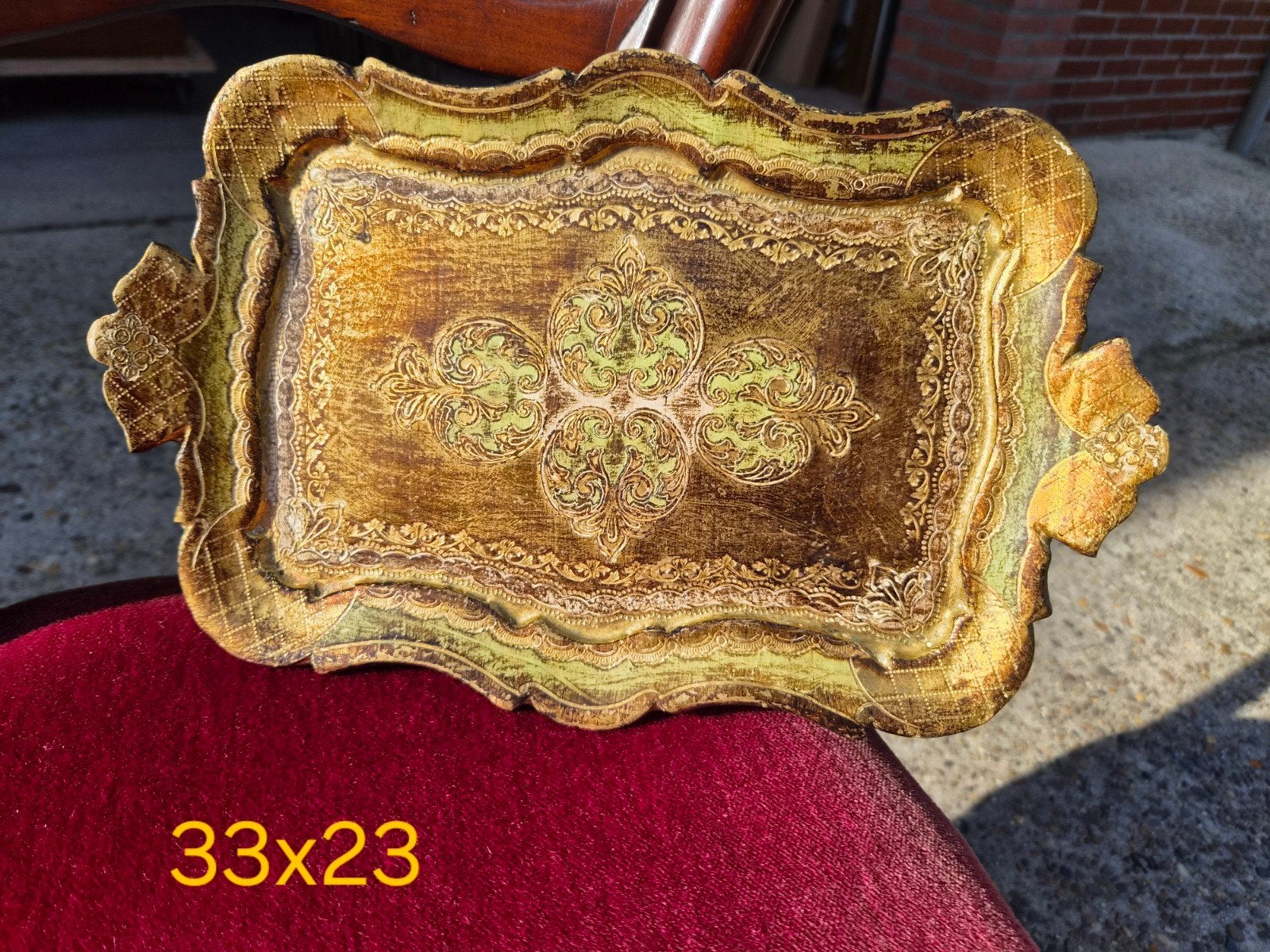Italiaans houten dienblad - Vintage decoratie, Ophalen of Verzenden, Rechthoekig, Hout