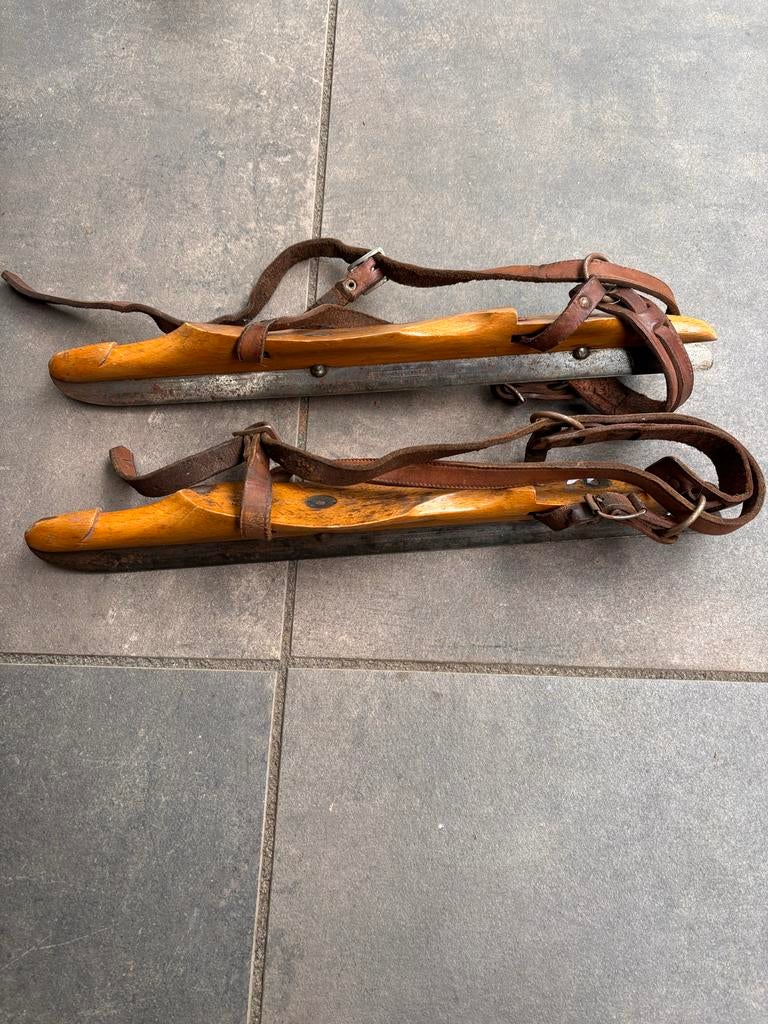 Antieke J.Nooitgedagt & ZN.IJls houten schaatsen, 41 cm, Ophalen of Verzenden