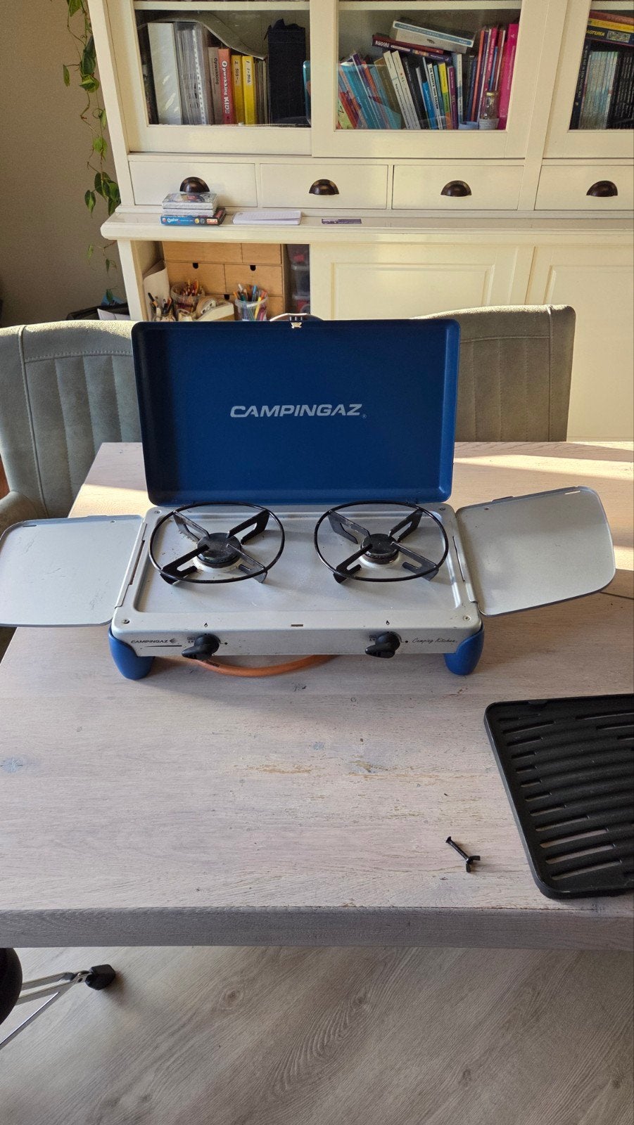 Camping Kitchen Extra, 2 brander met grill en onderkast, Ophalen, Gebruikt