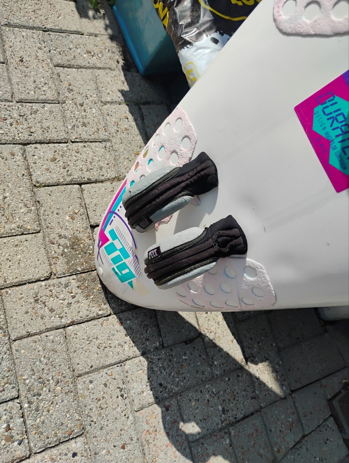 Collectors surfboard Tiga Slalom 260 uit jaren '80/'90, Watersport en Boten, Met voetbanden, 250 tot 300 cm, Gebruikt, Plank