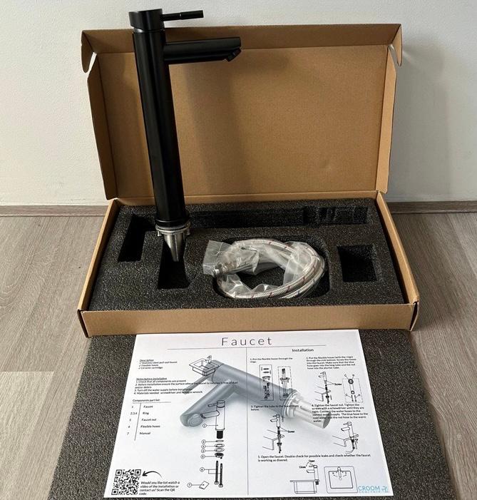Croom Wastafelkraan Hoog Envyx Mat Zwart, Ophalen of Verzenden, Nieuw, Kraan