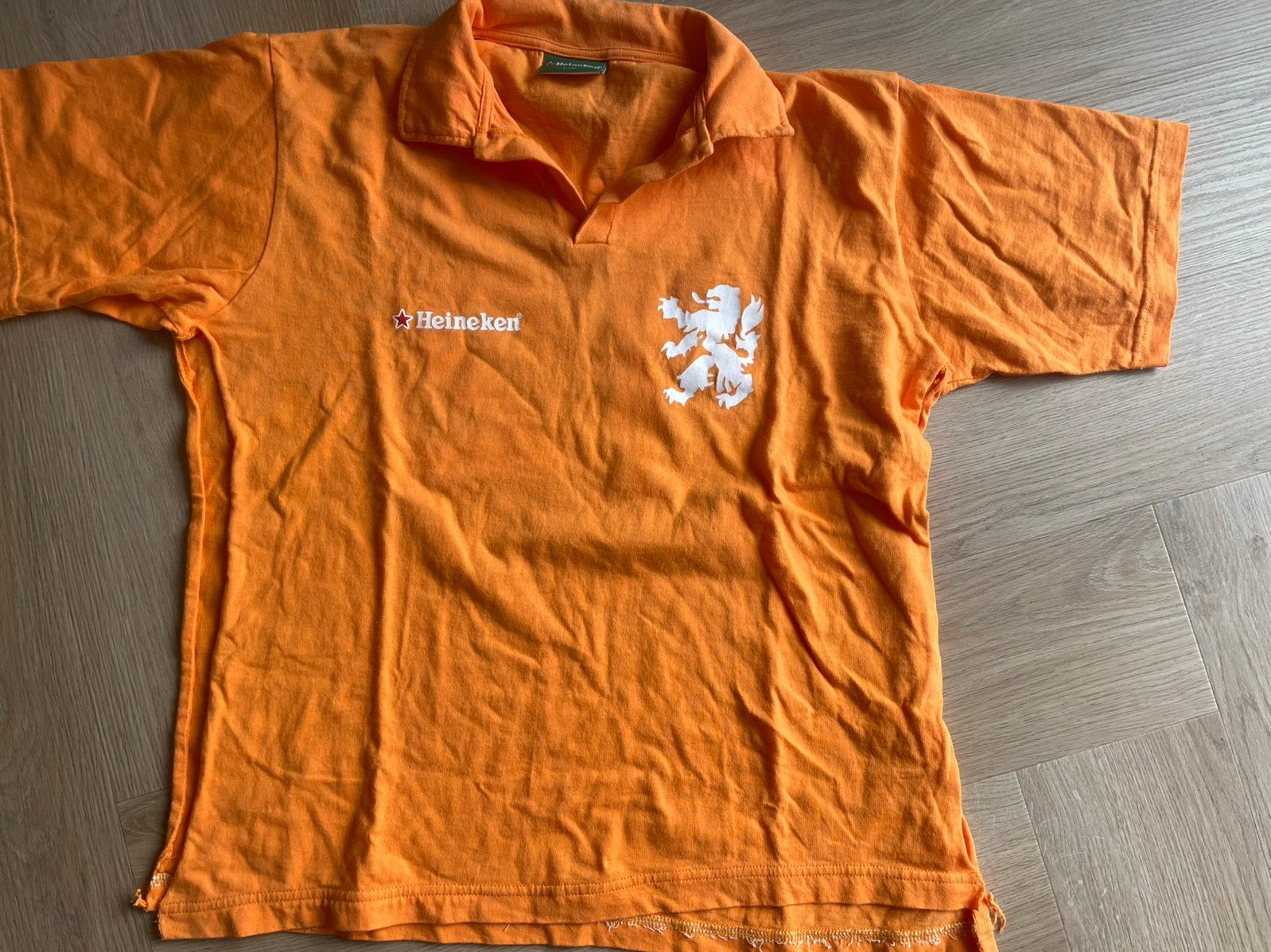 Collectors item: Oranje Heineken EK/WK shirt - opgesneden, Ophalen of Verzenden, Gedragen, Maat 56/58 (XL), Oranje