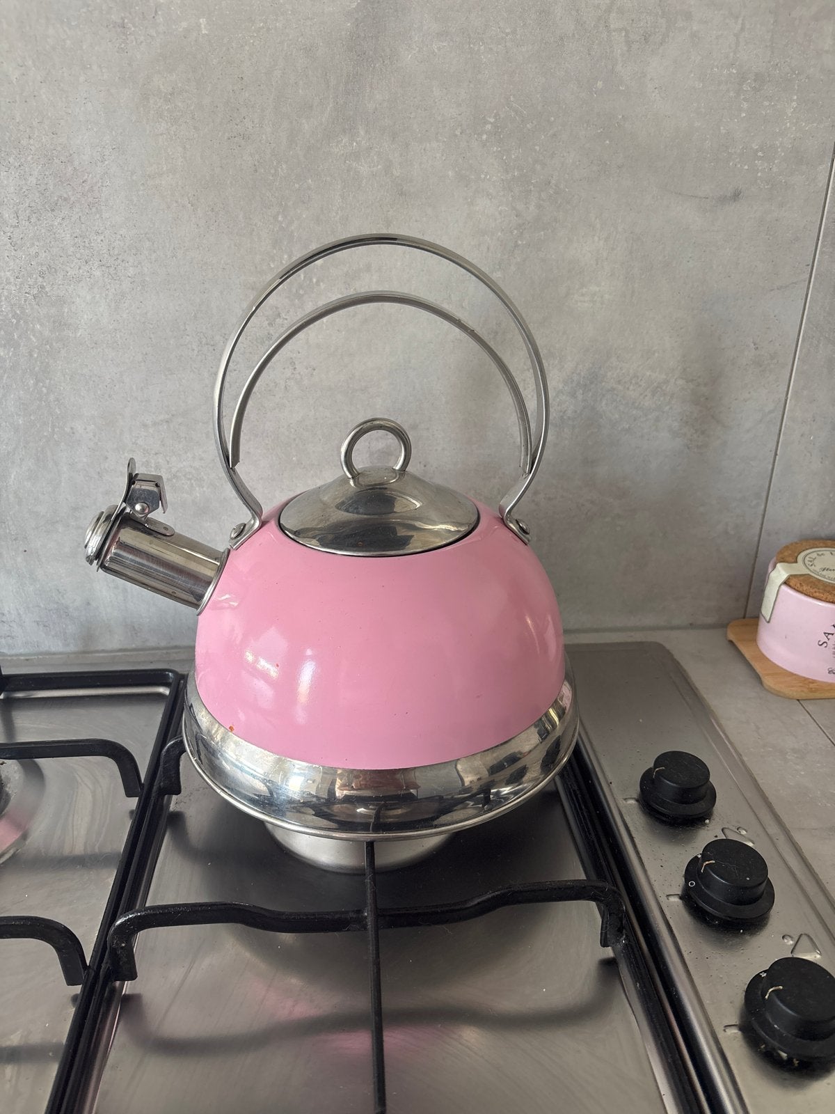 Roze Wesco fluitketel, Witgoed en Apparatuur, Waterkokers, 1 tot 2 liter, Ophalen of Verzenden, Gebruikt, Rvs