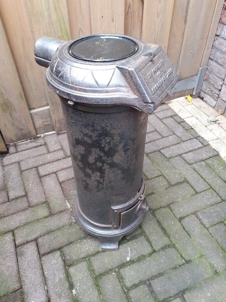 Gietijzeren kacheltje, Huis en Inrichting, Kachels, Ophalen, Potkachel, Gebruikt, Vrijstaand