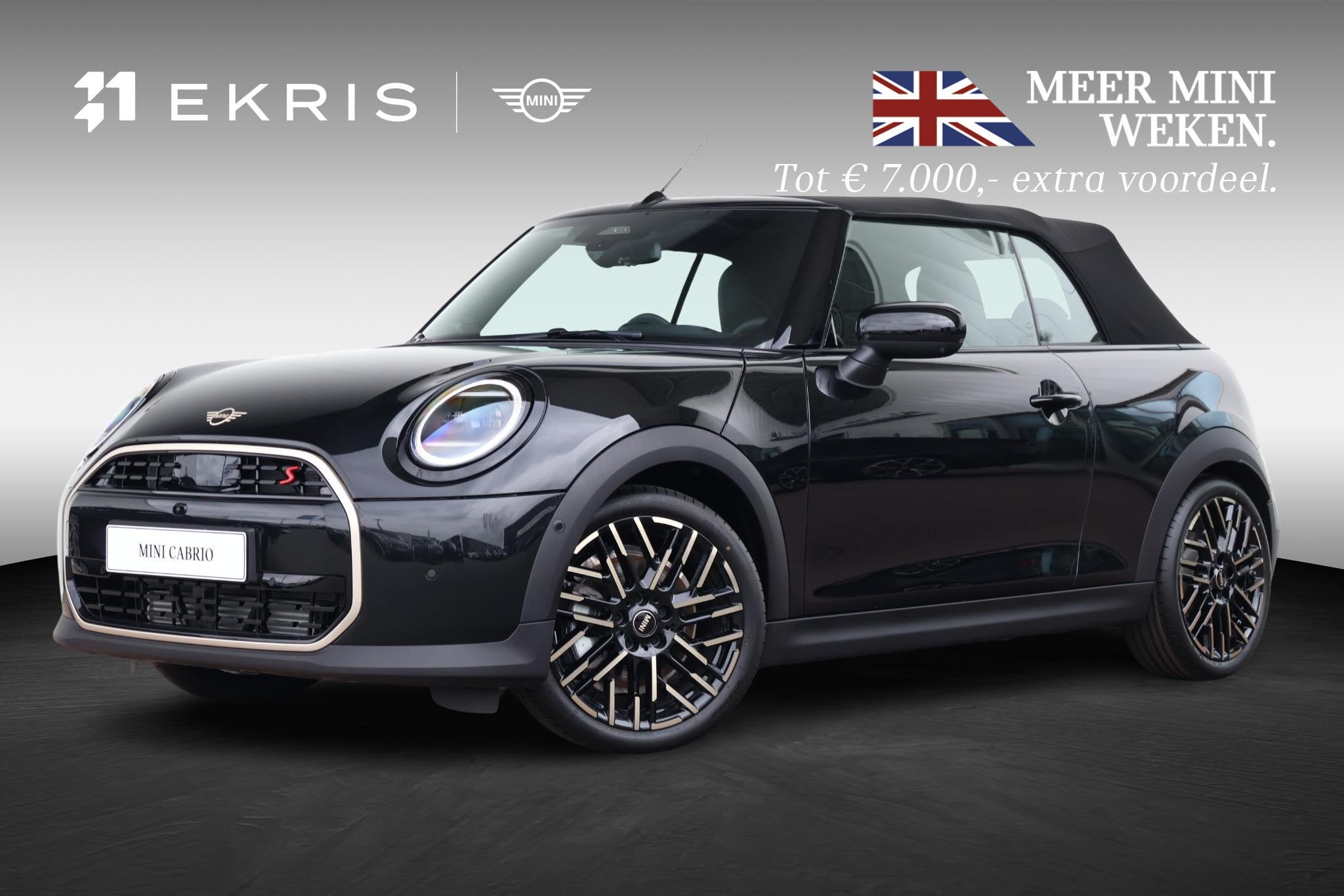 MINI Cabrio 2.0 Cooper S Favoured XL | Cruise Control | Prem, 1998 cc, 4 stoelen, Zwart, Bedrijf
