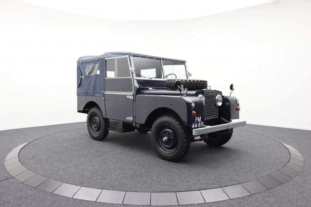 Land Rover 80 Series 1 softtop Gendarmerie CONCOURSTAAT, Auto's, Oldtimers, Lederen bekleding, Land Rover, Blauw, Leder