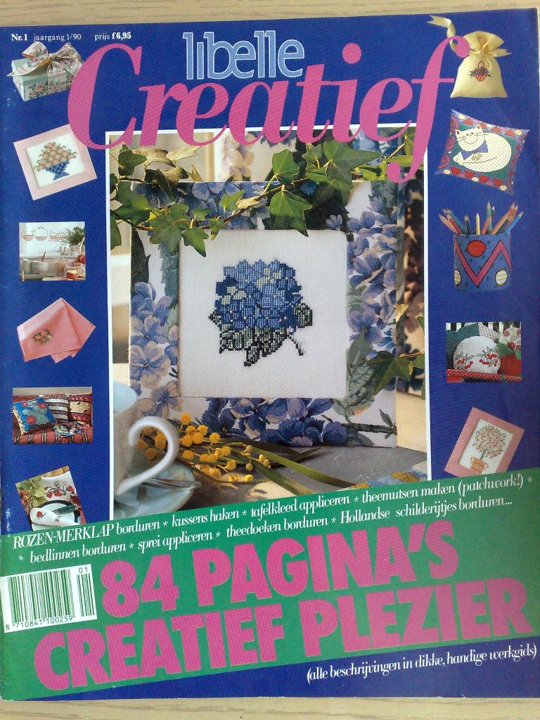 Borduurblad Libelle Creatief nr. 1 - 1990, Verzenden, Gebruikt, Patroon