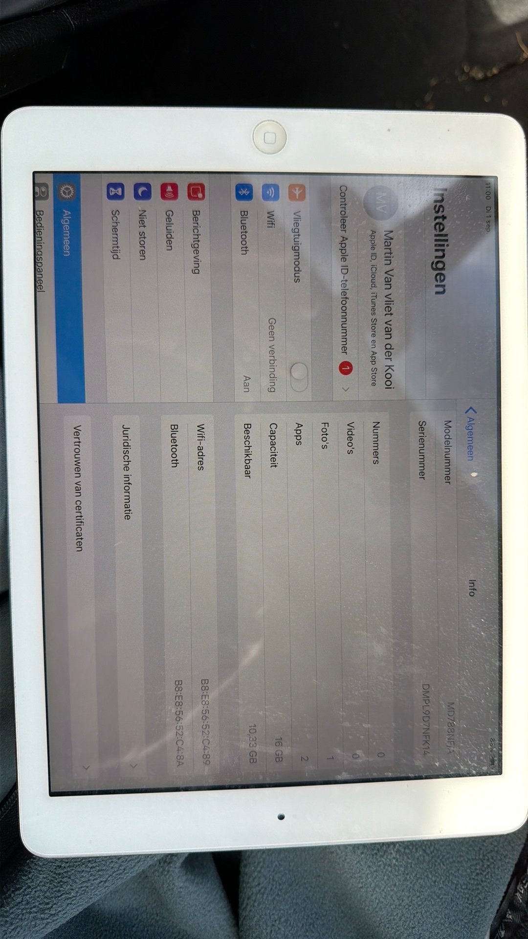 iPad Air 16GB WiFi Silver (MD788NF/A) Apple, 10 inch, Gebruikt, Wit, Apple iPad Air