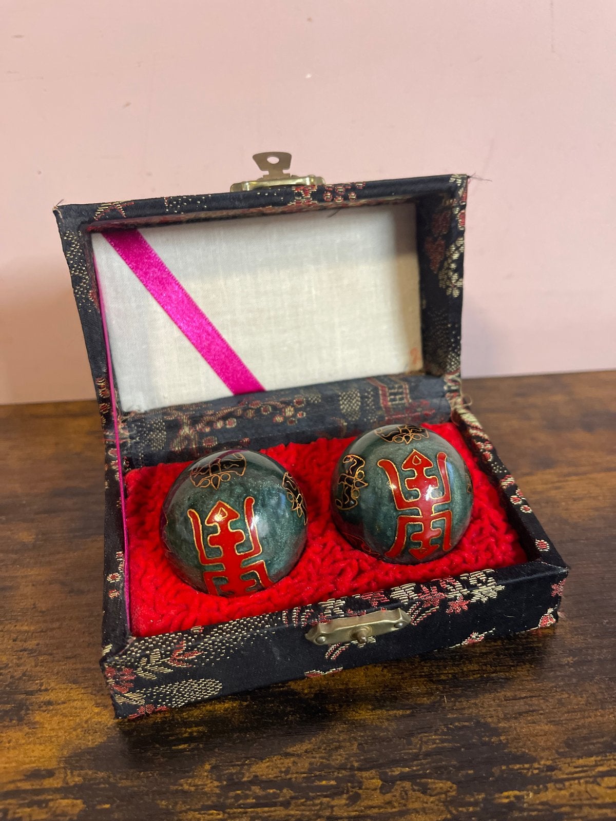 Oude Chinese Baoding ballen in sierlijke doos, Antiek en Kunst, Antiek | Woonaccessoires, Ophalen of Verzenden