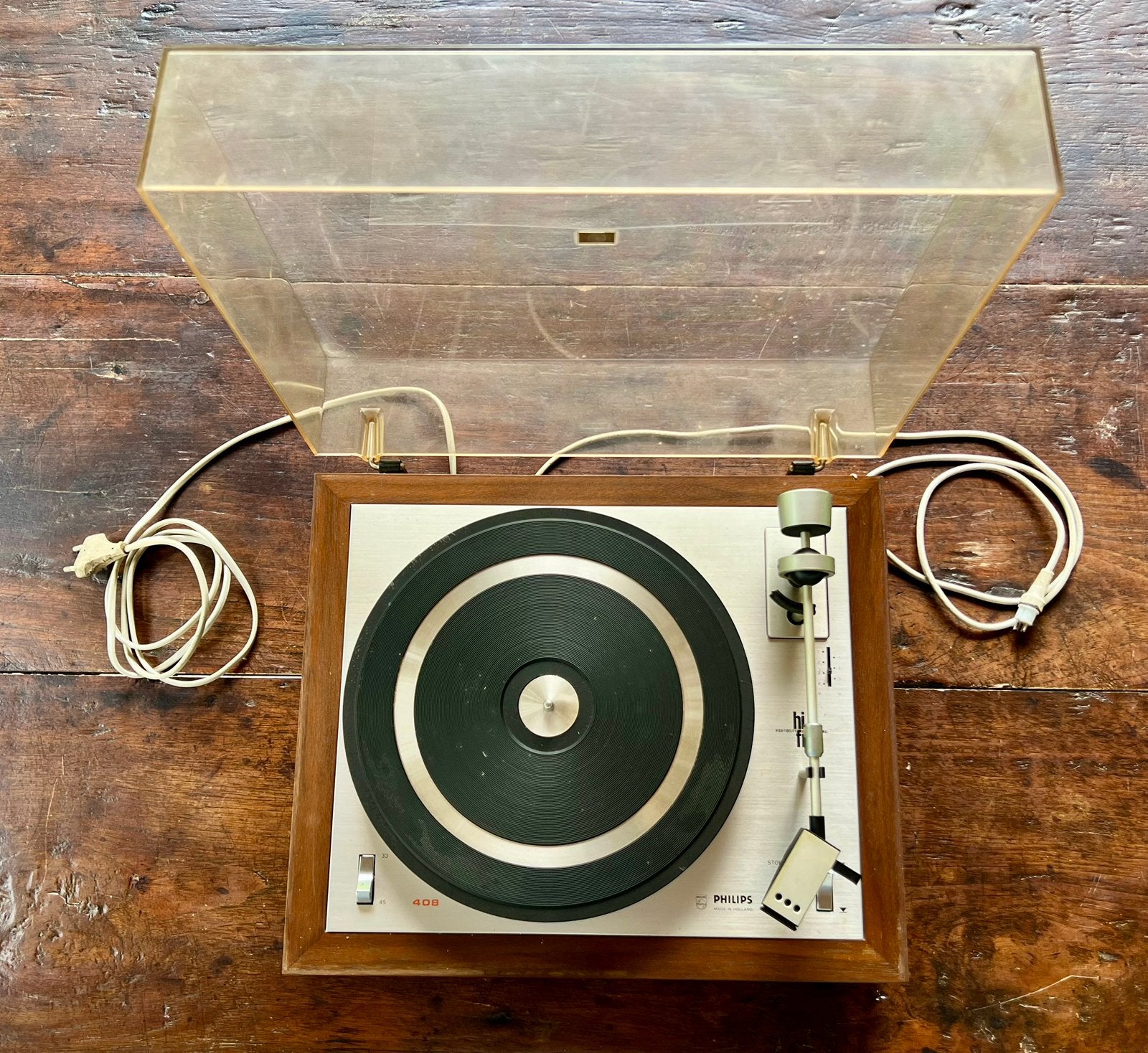 Philips GA408 platenspeler met GP 400 in goede staat. TEAB, Ophalen, Gebruikt, Platenspeler, Philips