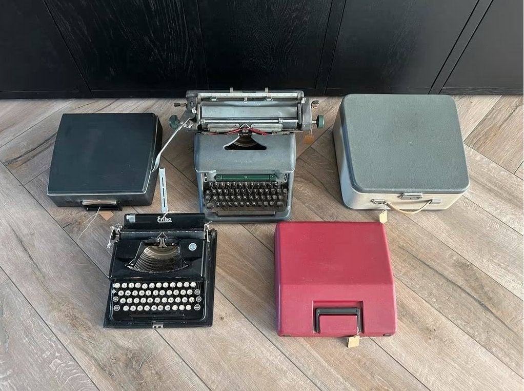 Set van 5 vintage antieke typemachines, Ophalen