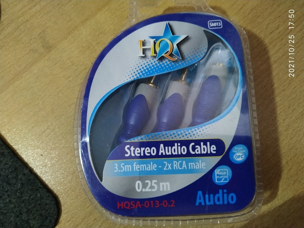 HQ Stereo audioverloopkabel met 3.5mm en RCA, Ophalen of Verzenden, Nieuw, Minder dan 2 meter, Interlink-kabel