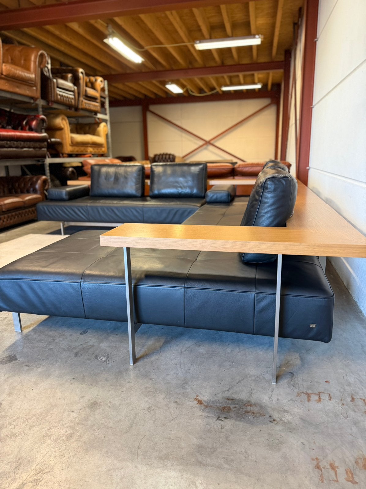 Foto 17 van Design leren hoekbank bankstel zwart leer Rolf Benz Dono