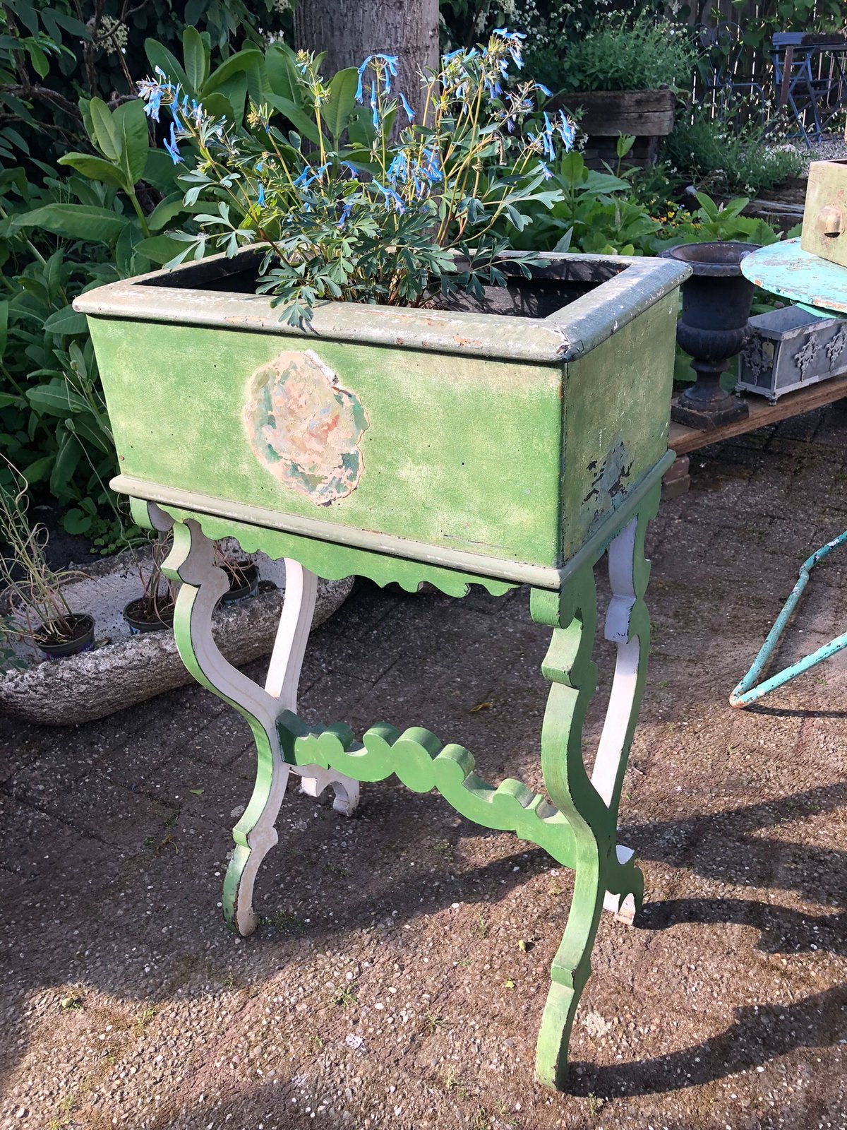 Franse bloemenbak/ houten bloemenbak/jardiniere, Ophalen of Verzenden