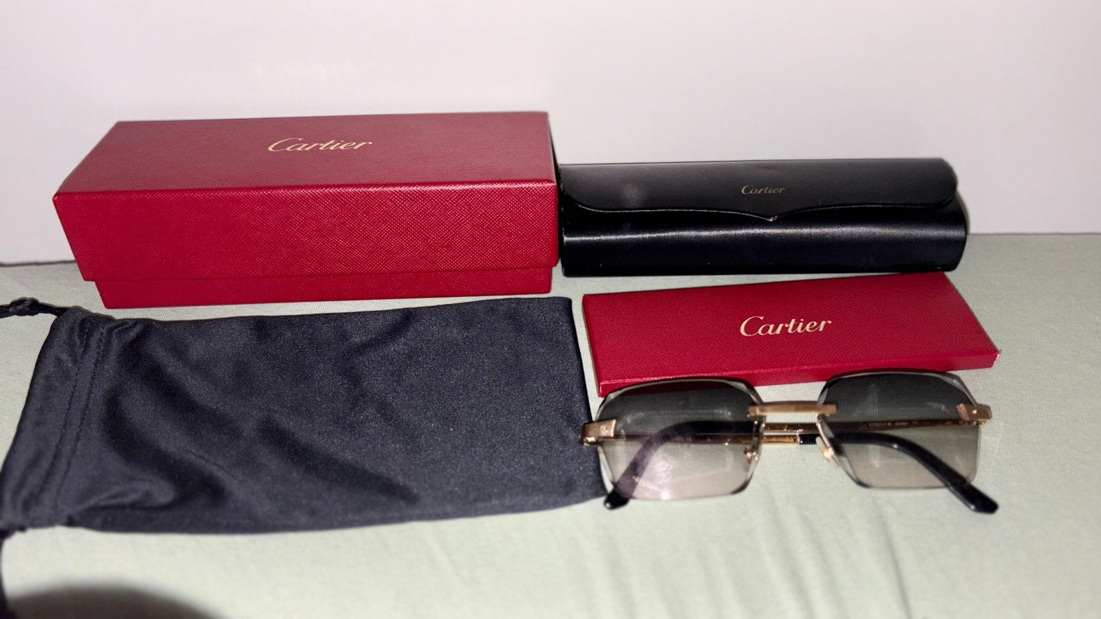 Cartier CT0167O 004 Santos Diamond Cut, Overige merken, Zonnebril, Overige kleuren, Ophalen of Verzenden