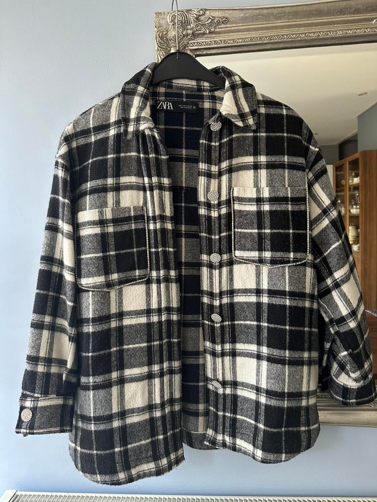 Zara shacket overjas, Ophalen of Verzenden, Zo goed als nieuw, Maat 36 (S), Zwart