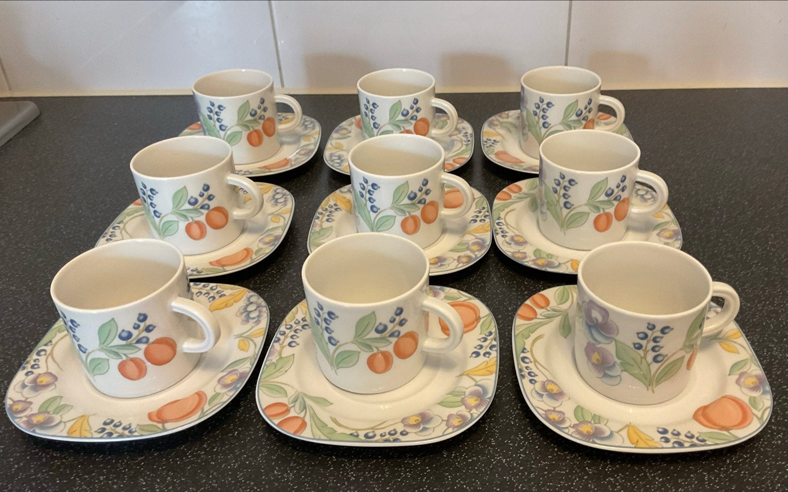 9 gloednieuwe Scherzer Bavaria Germany kop en schotels, Huis en Inrichting, Overige merken, Nieuw, Ophalen of Verzenden, Kop(pen) en/of Schotel(s)