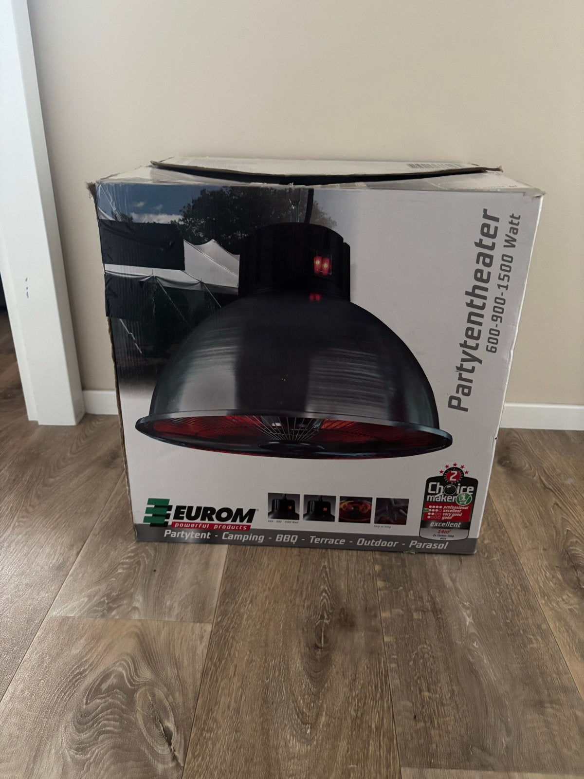 Eurom Partytentheater 600-1500 Watt - , werkt prima, Tuin en Terras, Ophalen, Gebruikt, Elektrisch, Parasol