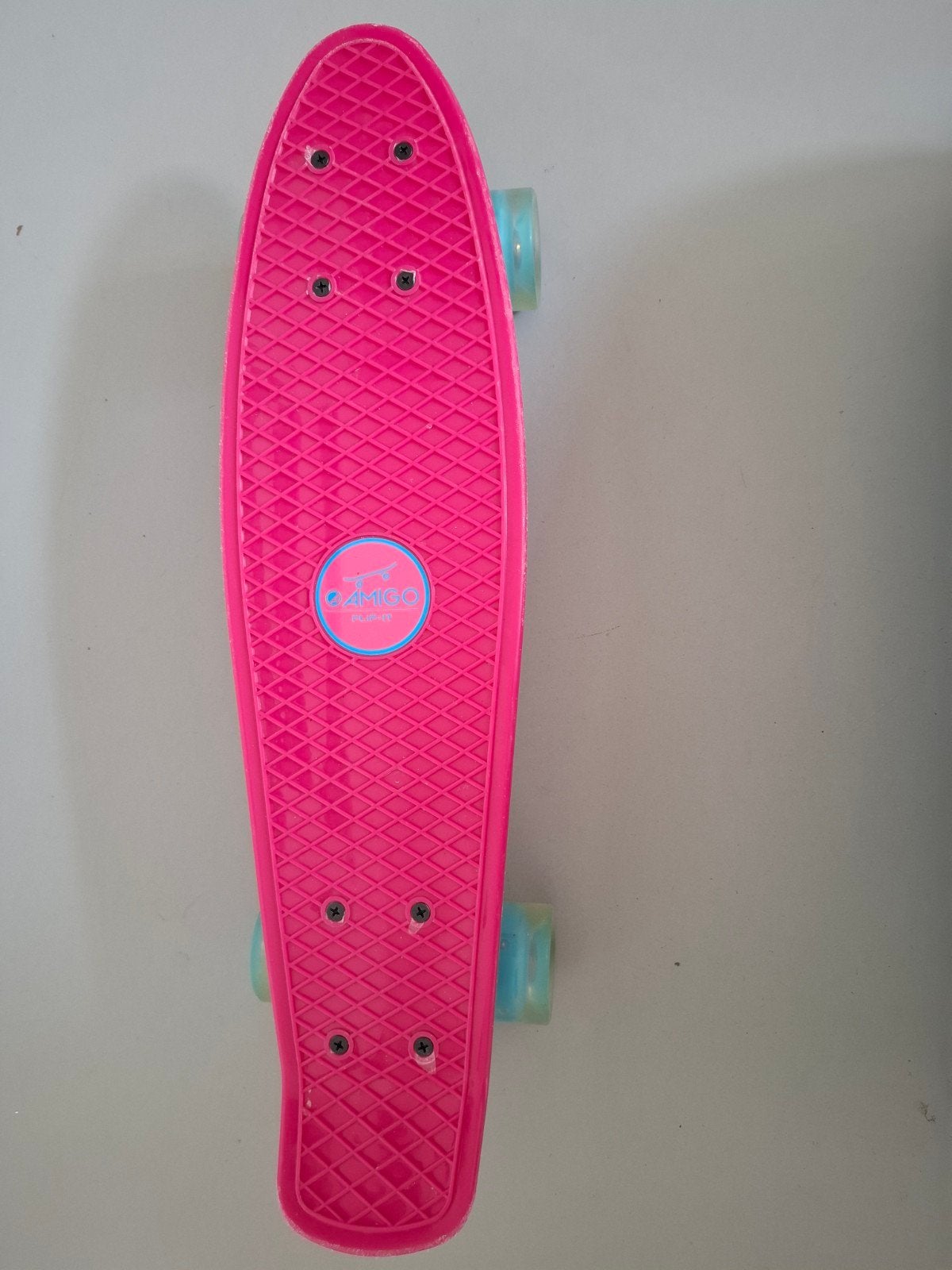 Amigo Roze Skateboard met Blauwe Lichtgevende Wielen, Ophalen of Verzenden, Zo goed als nieuw, Overige typen