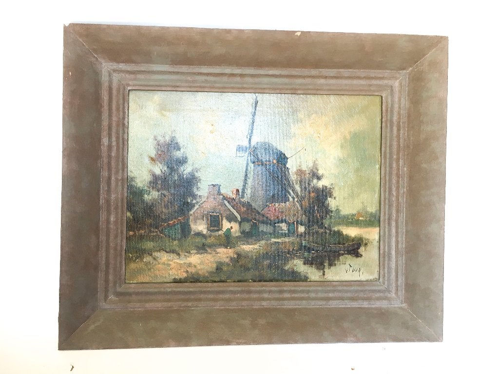 V. Tour - Olieverfschilderij op doek - Hollands landschap, Antiek en Kunst, Kunst | Schilderijen | Klassiek, Ophalen