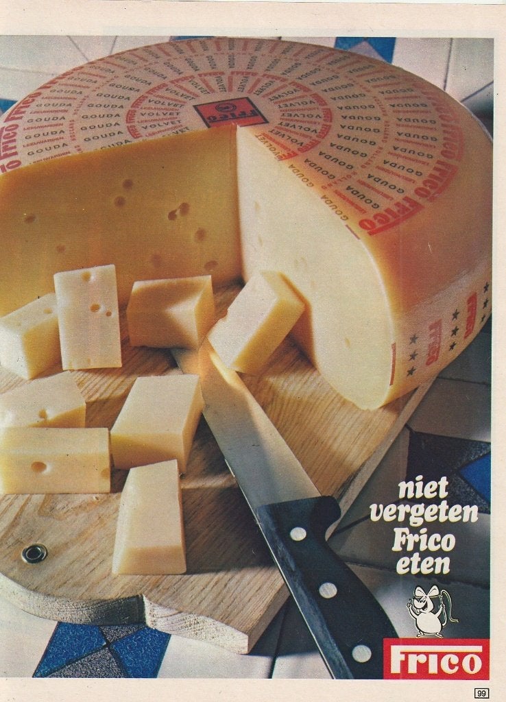 Retro reclame 1971 Frico zuivel kaas niet vergeten, Verzenden, Overige typen