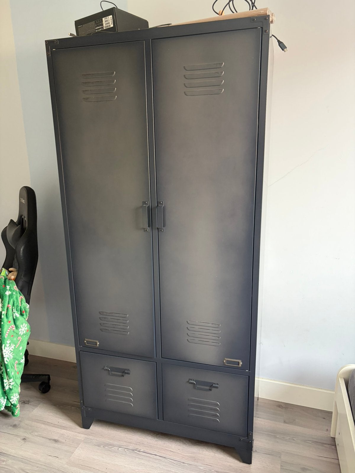 VT Wonen Lockerkast 190 x 90 x 50 cm metaal grijs/zwart, Huis en Inrichting, Kasten | Lockerkasten, Ophalen, Zo goed als nieuw