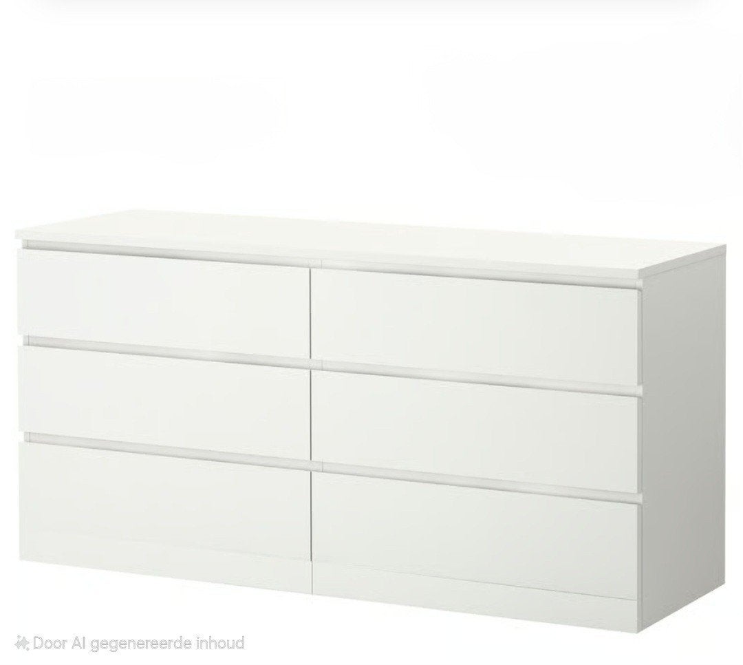 Malm ladekast met glasplaat, Ophalen, 5 laden of meer, 150 tot 200 cm, Zo goed als nieuw