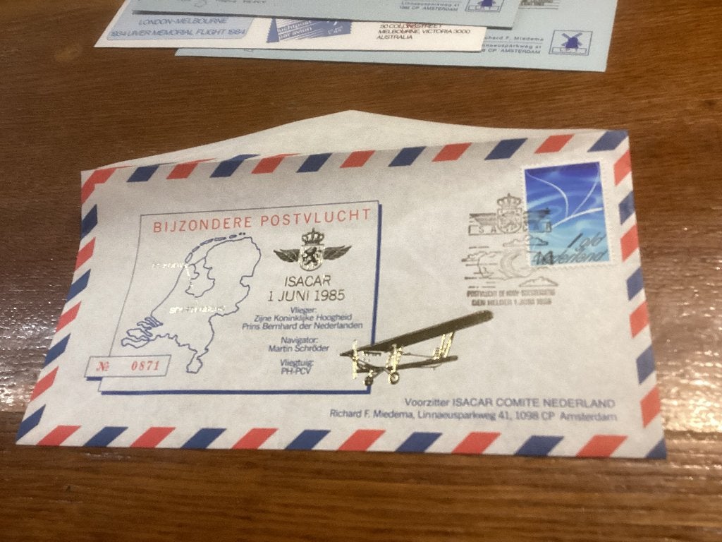 No4971 Bijzonder postvlucht Isacar 1 juni 1985 genummerde, Ophalen, Onbeschreven, Nederland
