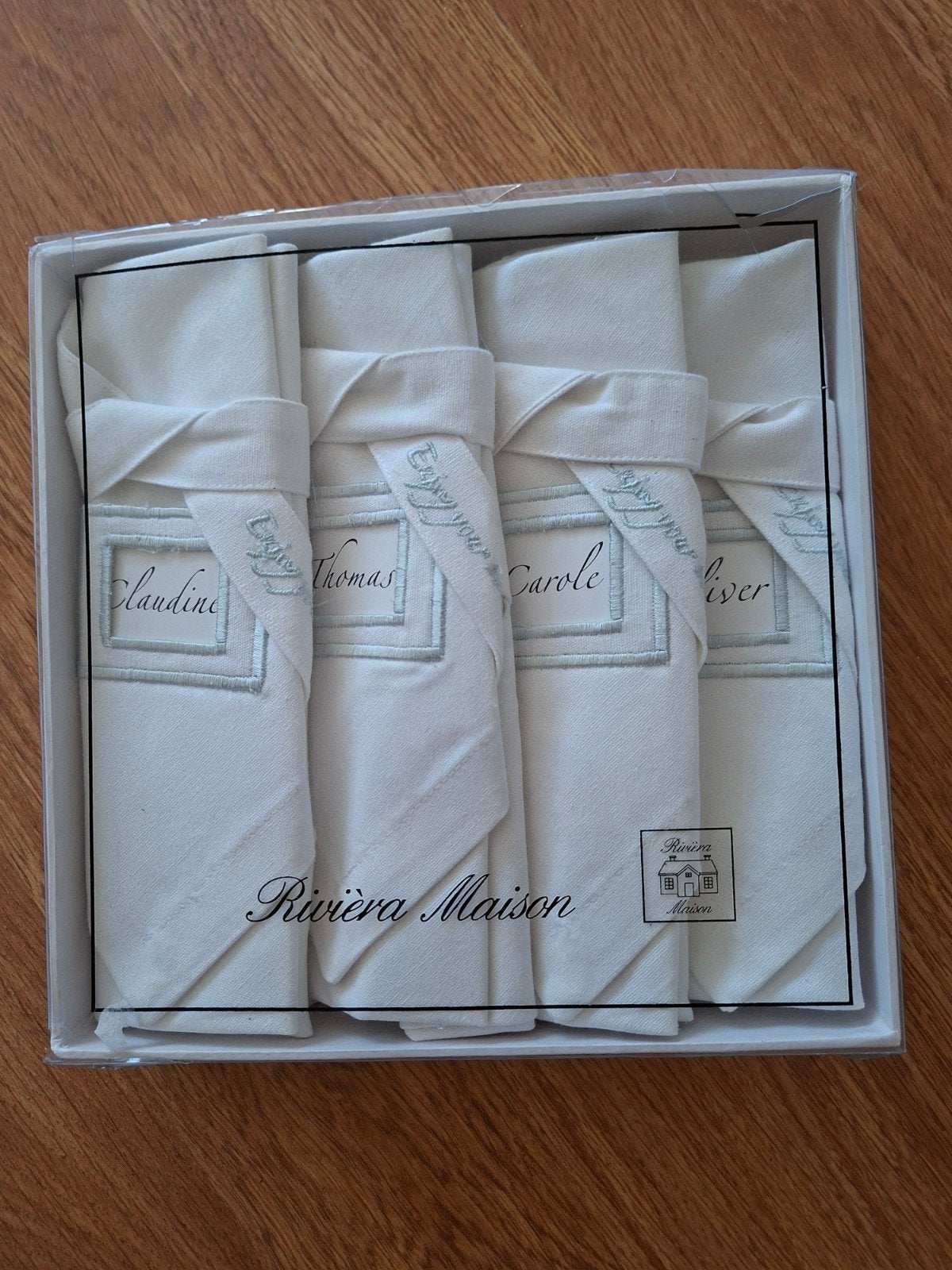 Rivièra Maison 4 servetten met naamkaartjes, Ophalen of Verzenden, Nieuw