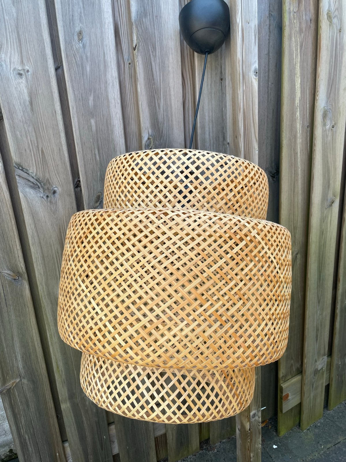 IKEA Sinnerlig Rieten Hanglamp - Ø50cm, Huis en Inrichting, Lampen | Hanglampen, Ophalen, Gebruikt, Natuurlijk materiaal, E27 (groot)