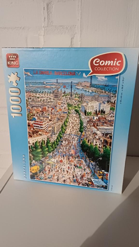 King Comic Collection Legpuzzel Barcelona 1000 stukjes, Hobby en Vrije tijd, Ophalen of Verzenden, 500 t/m 1500 stukjes, Zo goed als nieuw