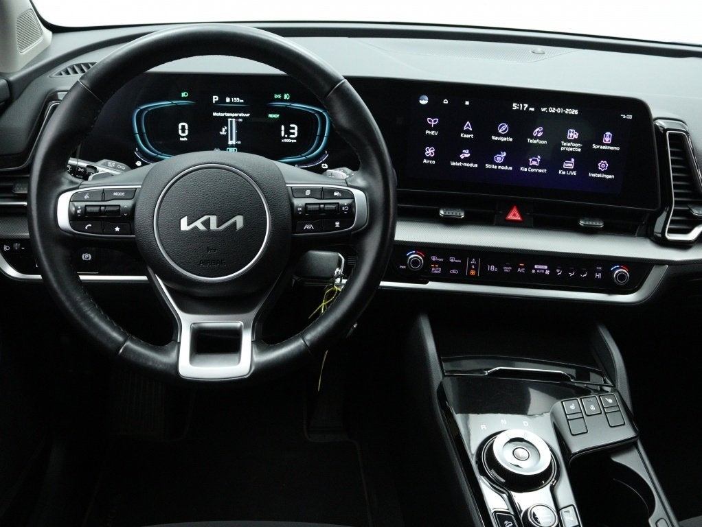 Kia Sportage 1.6 T-GDi PHEV Prestige AWD | Trekhaak | Naviga, Auto's, 4 cilinders, Blauw, Bedrijf, Grijs