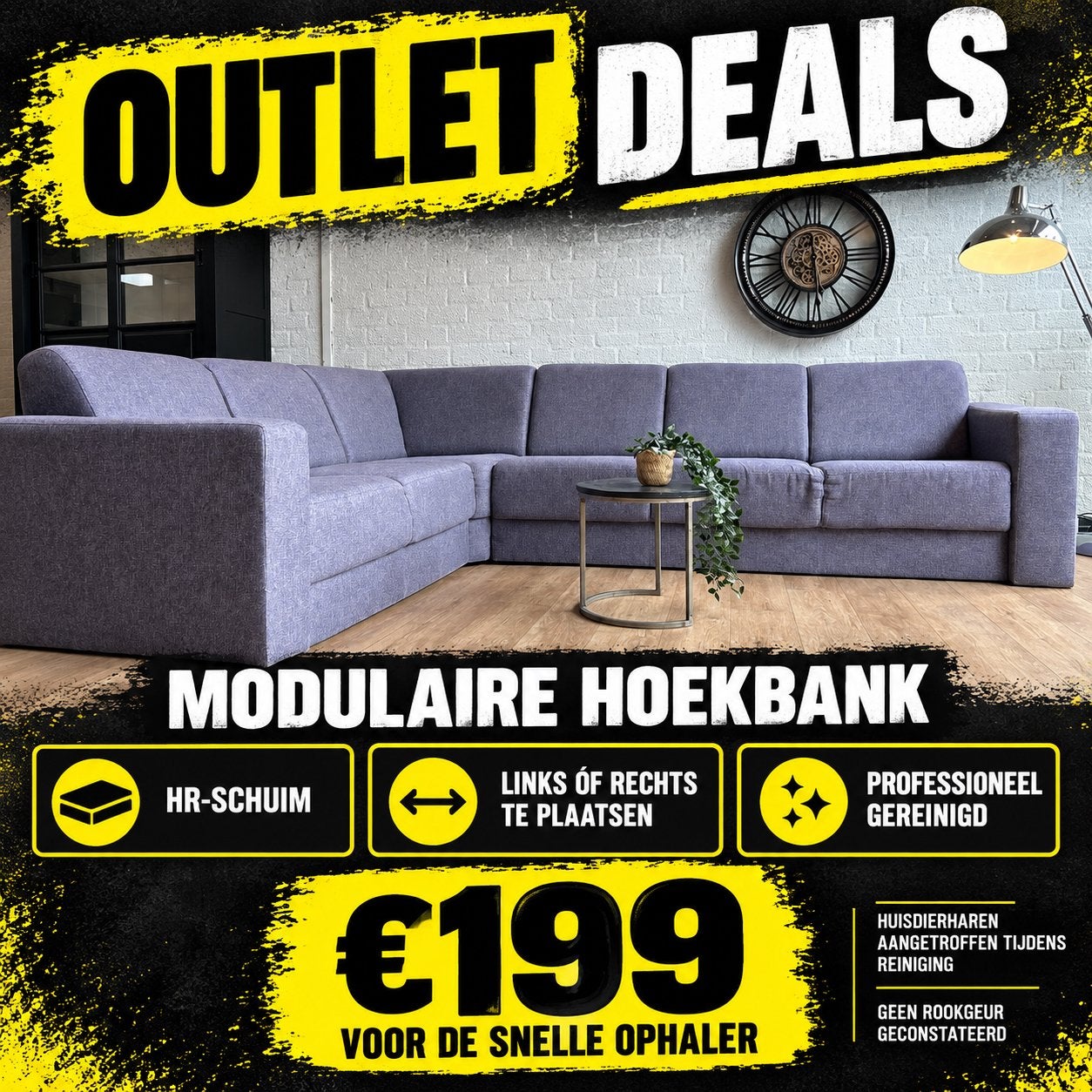 Violet Hoekbank met HR Premium Schuim Vulling- Gereinigd, Ophalen, 250 tot 300 cm, Luxe, Hoekbank