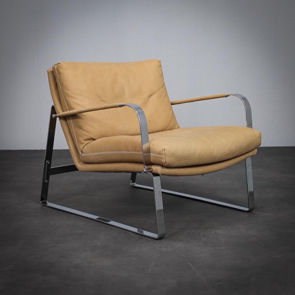 Deense Design Fauteuil Lenka Teilman, 2000s, Huis en Inrichting, Ophalen, 75 tot 100 cm, Zo goed als nieuw, Leer
