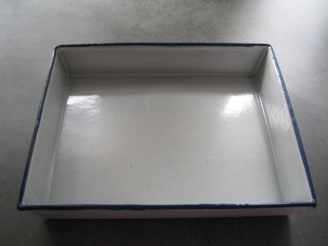 grijs emaille ovenschaal 28x22x5cm, Ophalen of Verzenden